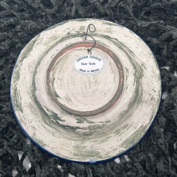 Talavera Pottery Briger Design Plate Dish 7.5" Blue Hand-painted Mexican Folkart - Picture 6 of 7